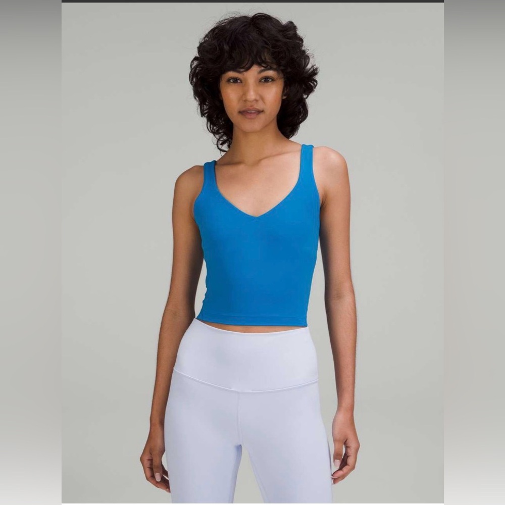 lululemon athletica Blue V-Neck Crop Tank